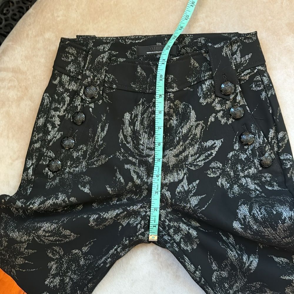 WHBM Jolie Straight Luxe Black & Silver Cigarette Pants Sz 4 LN! - Picture 10 of 14